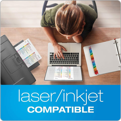 Cardinal 60990 OneStep Printable Table of Contents/Dividers, 52-Tab, 11 x 8.5, Multicolor