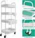 Ytmshisan 4-Tier Metal Rolling Cart with Wheels, Storage Utility Organizer Cart for Kitchen, Bathroom, Office, Baby