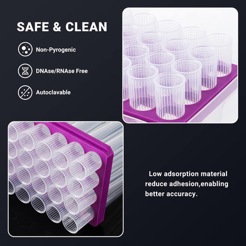 FOUR E'S SCIENTIFIC 10ml Pipette Tips - Universal 10000ul Sterile Pipette Tips Racked, RNase/DNase Free & Pyrogen Safe,