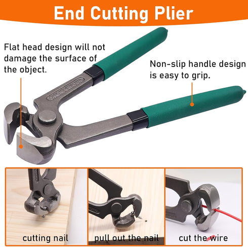 4Pcs Set Upholstery and Construction Staple Remover Tools - Nail Tack Remover, U Tack Lifter, End Cutting Plier, Carpet
