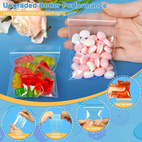 Premium 2 X 3 in (100 Count) Small Poly Zipper Bags, 2Mil Small Baggies Clear, Easy Zip Open & Close, Small Jewelry Bags Strong Locking Seal, Food Grade Safe, Handy Perfect for Many Uses by Valchoose
