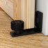 Sliding Barn Door Floor Guide Wall Mount Hardware with Adjustable Stay Rollers, Smooth Wheels, Black 2 Pack