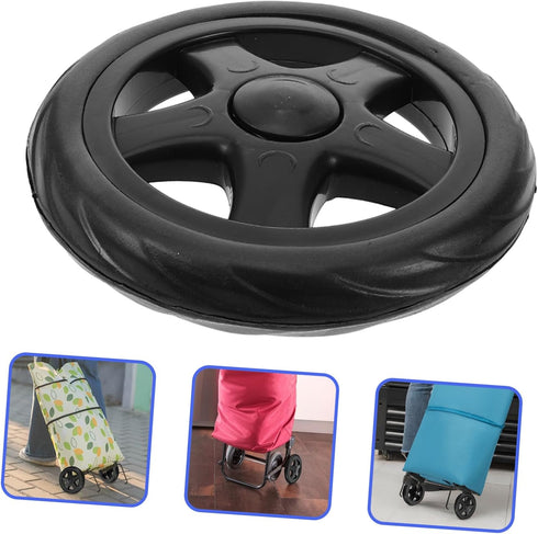 2pcs Alipis Heavy Duty Grocery Trolley Wheels Compact Stair Friendly Rolling Cart Replacement Casters for Shopping