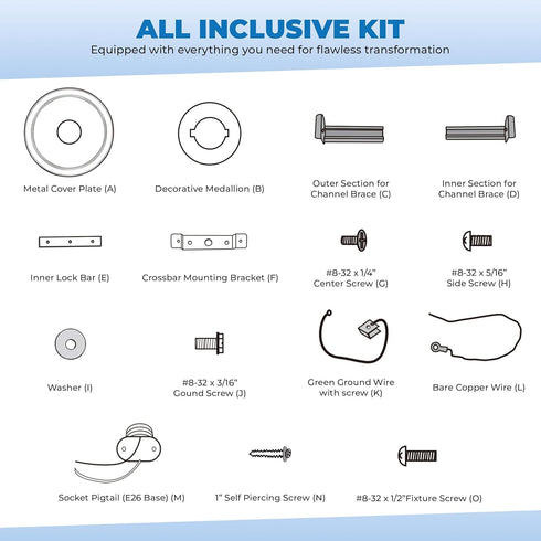 4-6 OHLECTRIC Recessed Can Light Conversion Kit to Pendant Lights Medium Base Converter Compatible with Recessed Can