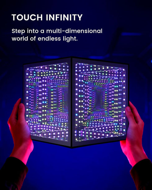 Tinyimi (4Inches) Infinity Hyper Cube LED Table Light, Color-Changing Music-Sync APP-Controlled Ambient Light