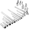 Acxetx 19 Piece Socket Extension Set, 1/4", 3/8" and 1/2" Drive Extension Bar,