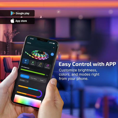 16.4ft OLIGHT Ostrip RGB LED Strip Light, Smart App Control, Music Sync, DIY Color Modes, for Bedroom, Gaming, TV, Home