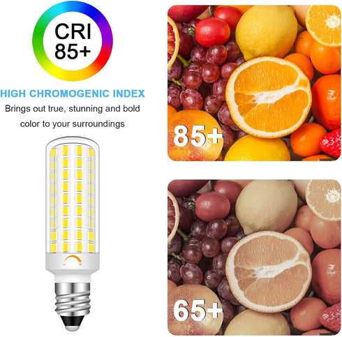 JDE11 120V 50W Bulbs T3/T4 5W Bulbs Dimmable 6000K Pack 3 Halogen Mini Candelabra Equivalent, Led Daylight White Energy