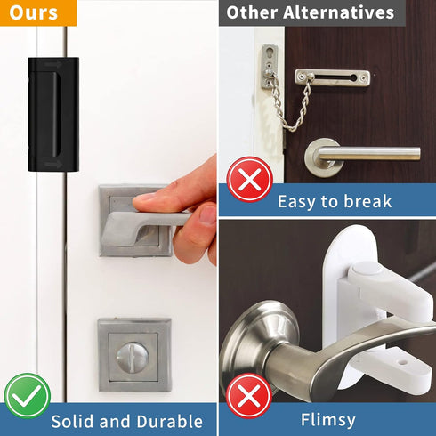 1Pack Home Security Door Reinforcement Lock Safety Latch Extra Front Doors Security Devices, Anti Door Kick in Safety