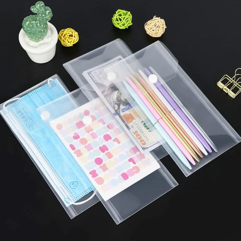 Plastic Envelopes, 10 Pack Poly Hook Loop Closure, Receipt Stickers Storage Holder Document Folders