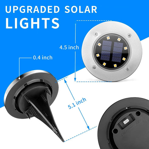 12 Pack SOLPEX Solar Lights Outdoor Waterproof, Solar Ground Lights, Solar Garden Lights Landscape Lighting for Pathway
