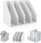 Lemical Freely Expanding Collapsible Magazine File Holder, 4 Vertical Compartment Space Saving Rack