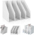 Lemical Freely Expanding Collapsible Magazine File Holder, 4 Vertical Compartment Space Saving Rack