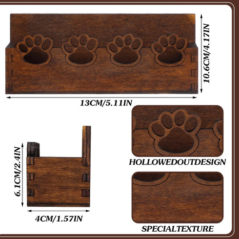 Tatuo 2 Pcs Wooden Dog Business Card Holder, Open Card Stand for Office Tabletop Organizer (Paw)