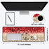 Desk Pad Gaming Mouse Pad with Coasters, 31.5"x 11.8" Large Non-Slip Rubber Base Mousepad, Red Glitter Quote