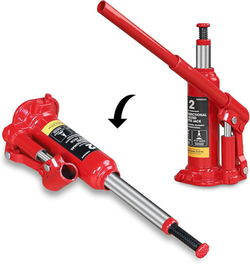 BIG RED T90203C Torin Welded Car Bottle Jack with Vertical and Horizontal Usage - Capacity 2 Ton (4,000 LBs), Red