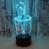 WMH 3D 7 Ballet Dancer Night Light Touch Table Desk Optical Illusion Lamps Color Changing Lights Touch Switch Table