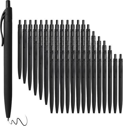 BallPoint Pens, 100 Pack (BLACK Ink), Bulk Pens with Black Barrel, Click Pens for Office Home and School, Retractable