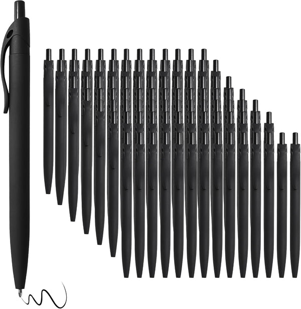 BallPoint Pens, 100 Pack (BLACK Ink), Bulk Pens with Black Barrel, Click Pens for Office Home and School, Retractable