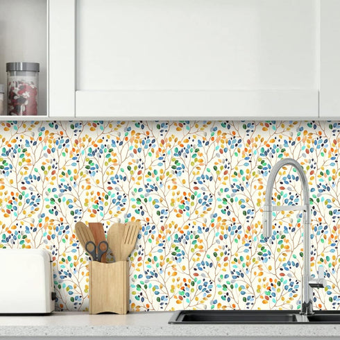 Floral Peel and Stick Wallpaper Removable Contact Paper for Nursery Home Decorations 17.7in x 118in