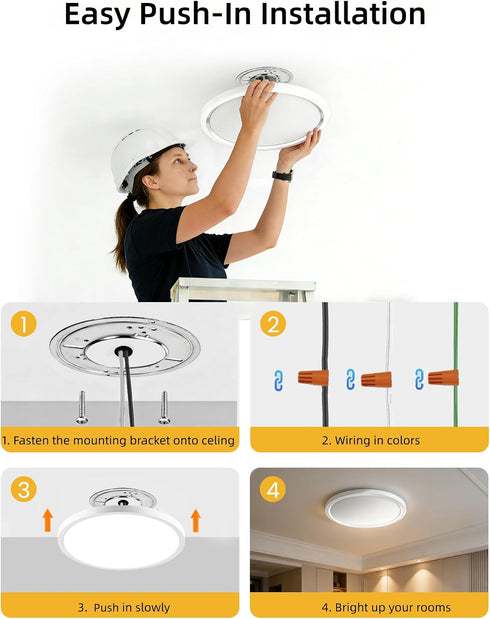 11in 2 Pack 5CCT 3000-6500K, 1100LM Dimmable 0.52in LEDYOND Flush Mount Ceiling Light White, LED Flat Panel Light