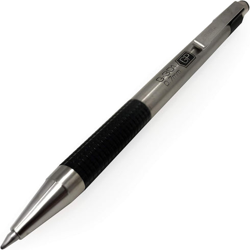 Zebra G-301 Retractable Rollerball Pen - Stainless Steel Barrel - 0.7mm Black Ink - Pack of 6