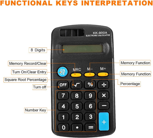 PATIKIL Basic Calculator, 8 Digit LCD Display, 4 Function Small Desktop Calculator for Home Office, Black