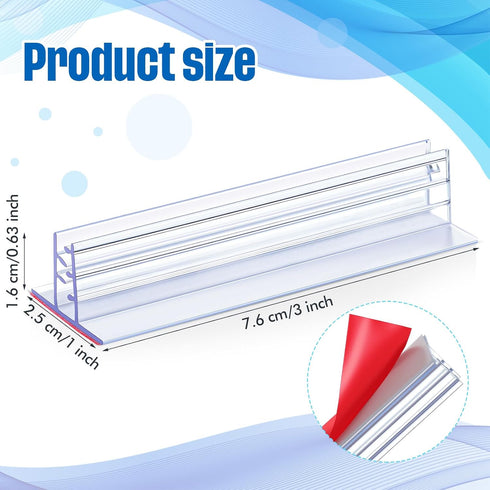 60 Pack 3 1 Inch Thyle x Sneeze Guard Gripper Sign Holder with Adhesive, Name Tag Holders for Desks Retail Wall Display