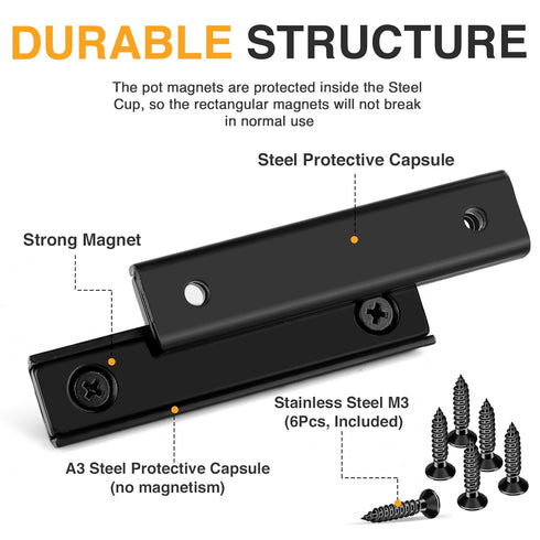 80Lbs, 60 13.5 5mm Countersunk 15 Pack TRYMAG Neodymium Rectangular Magnets x x Strong Black Bar Magnets with Hole