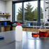 6pcs 1000ml SHERCHPRY Laboratory Narrow Mouth Wash Bottles with Crimson Lids, Plastic Chemistry Squeeze Bottles