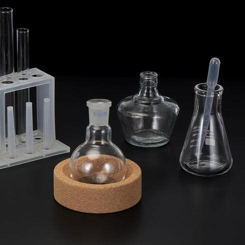 uxcell Lab Flask Support Cork Stand, 80/100/110/120/140mm Diameter Round Bottom Holder for Flasks, 5Pcs