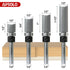 4 Set 1/4 Inch 1/2", 3/4", 1", 1-1/2"Cutting 1/2" Professional PCS Pattern Flush Trim Router Bit Shank, Top Bearing
