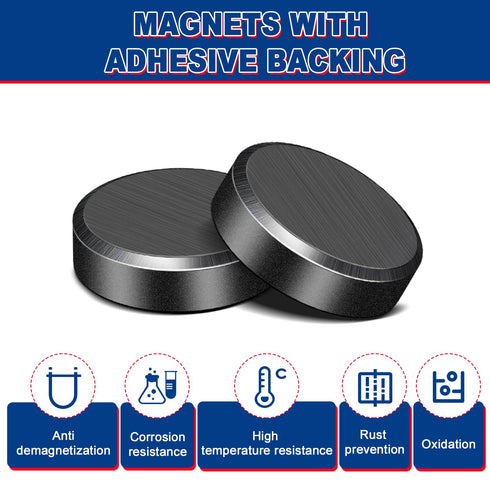 Small Magnets with Adhesive Backing - 50Pcs Round Disc Ceramic Magnets for Crafts, 0.71x0.12inch