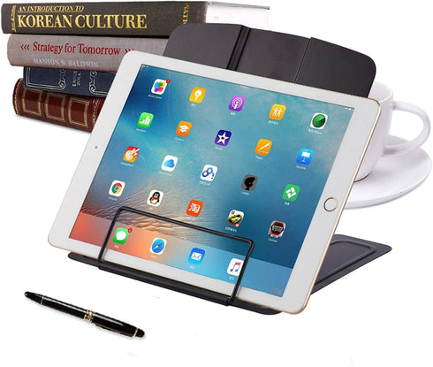 MSDADA Desk Book Stand Metal Reading Rest Cookbook Holder, Adjustable and Portable for Recipes and Textbooks