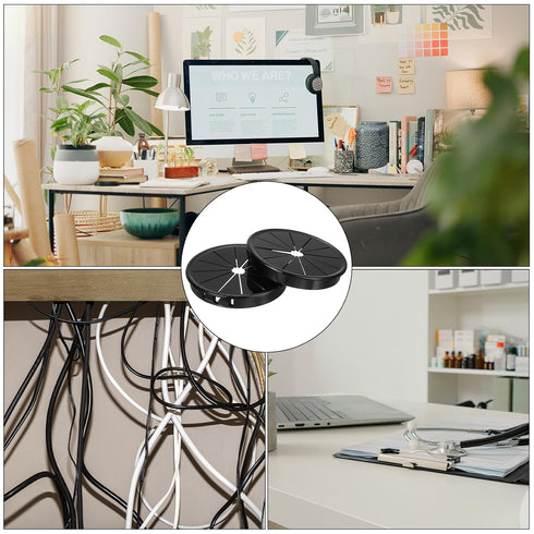 1Pcs Grommet Grommet 2.95"(75mm) Grommet uxcell Desk Black, Snap Bushing with Shutter for Holes with Mounting, Round