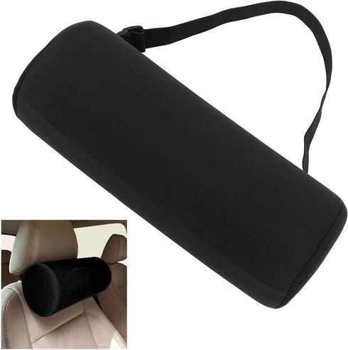 Sunxtzyl Lumbar Roll Pillow with Elastic Straps, Back Support Pillow for Office Chair and Car Seat, Memory Foam Lower