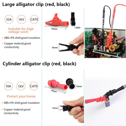 Test Leads Set, 22 in 1 Multimeter Test Leads with Electrical Alligator Clips, Soft Silicone Test Leads Probes