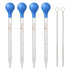 4Pcs 10ml Glass Graduated Dropper Pipette for Liquid Essential Oil with Rubber Cap and 2Pcs Cleaning Brush