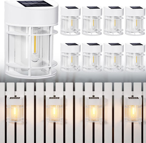 8 Pack Solar Fence Lights, Deck Light Solar Powered, Waterproof Solar Outdoor Lights Decorative for Garden Backyard