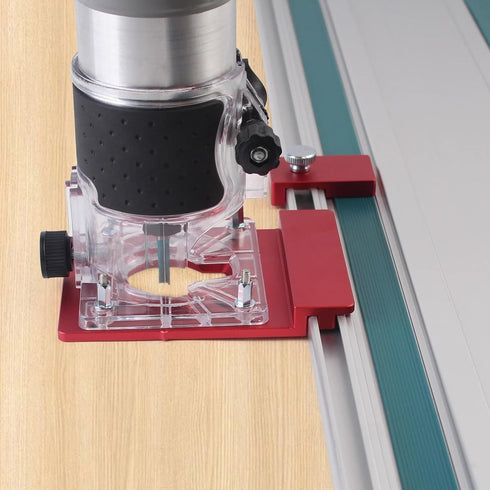 KETIPED Aluminum Router Guide Rail Adapte with Rail Stop for Fixed Base Trim