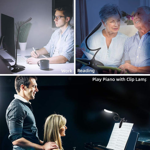 3 Reading Lamp, Clip on Headboard Reading Lights for Books in Bed at Night, Eye-Caring, Brightness, USB Rechargeable