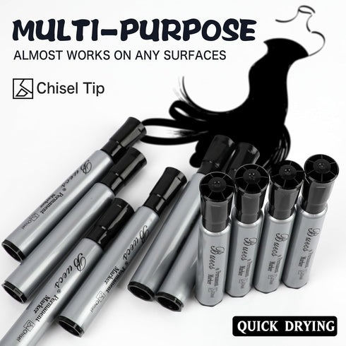 Permanent Markers, 80 Count Black Chisel Tip, Waterproof & Fade Resistant, Quick Drying Office Supplies for School,
