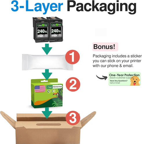 Limeink 2 Remanufactured Ink Cartridge Replacement for Canon 240XL Black Ink for Canon PG-240XL for Canon MG3600 Ink