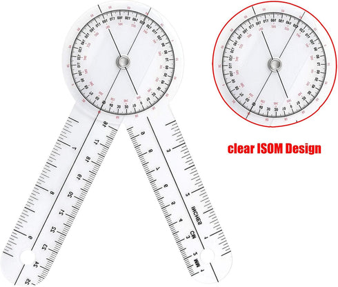 6" Goniometer, 360 Degrees Protractor Medical Ruler for Assessing Patient's Range of Motion
