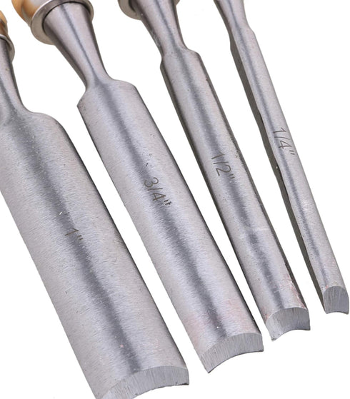 Semicircle Chisel Inner Edge Woodworking Gouge, Carpenter Wood Hand Chisel Tool, Pack of 4