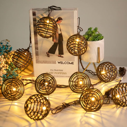 10 Bulbs Decor(9.84FT) Vigdur Patio String Lights Outdoor, Brown Globe Lantern String Lights with Plug in, Connectable