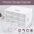 Desk Storage Organizer with 9 Drawers, MYKASEN Clear Plastic Storage Cabinet, Stackable Box for Makeup, Office Supplies