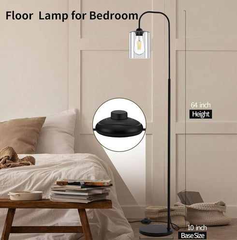 lumsic Bulb, Floor Lamps for Living Room, Industrial Floor Lamp for Bedroom, Modern Standing Lamp with Foot Pedal