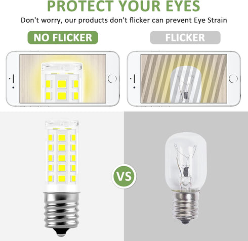 5304517886 Kei D28A Refrigerator Light Bulb Replacement, E17 LED Bulb, 3W AC100-130V 6000K Daylight White, 2PACKS