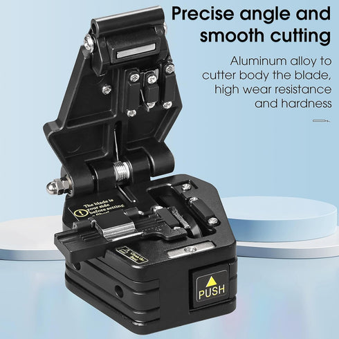 A-6C Optical Fiber Cleaver, High Precision Stripping Tool for Fiber Optic Cable Cutting, 16 Cutting Points